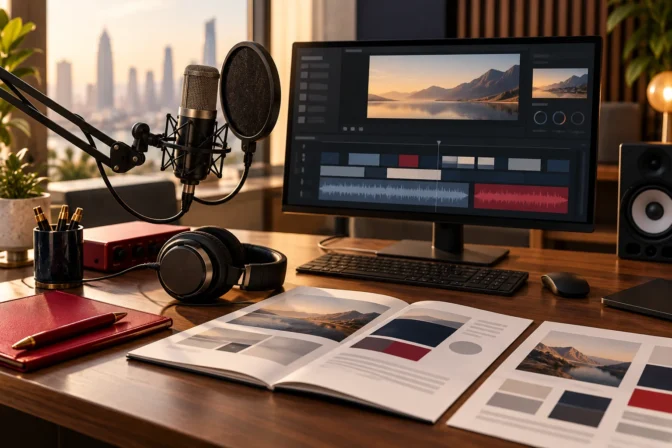 Home 33 Voice-over studio and desktop publishing workstation