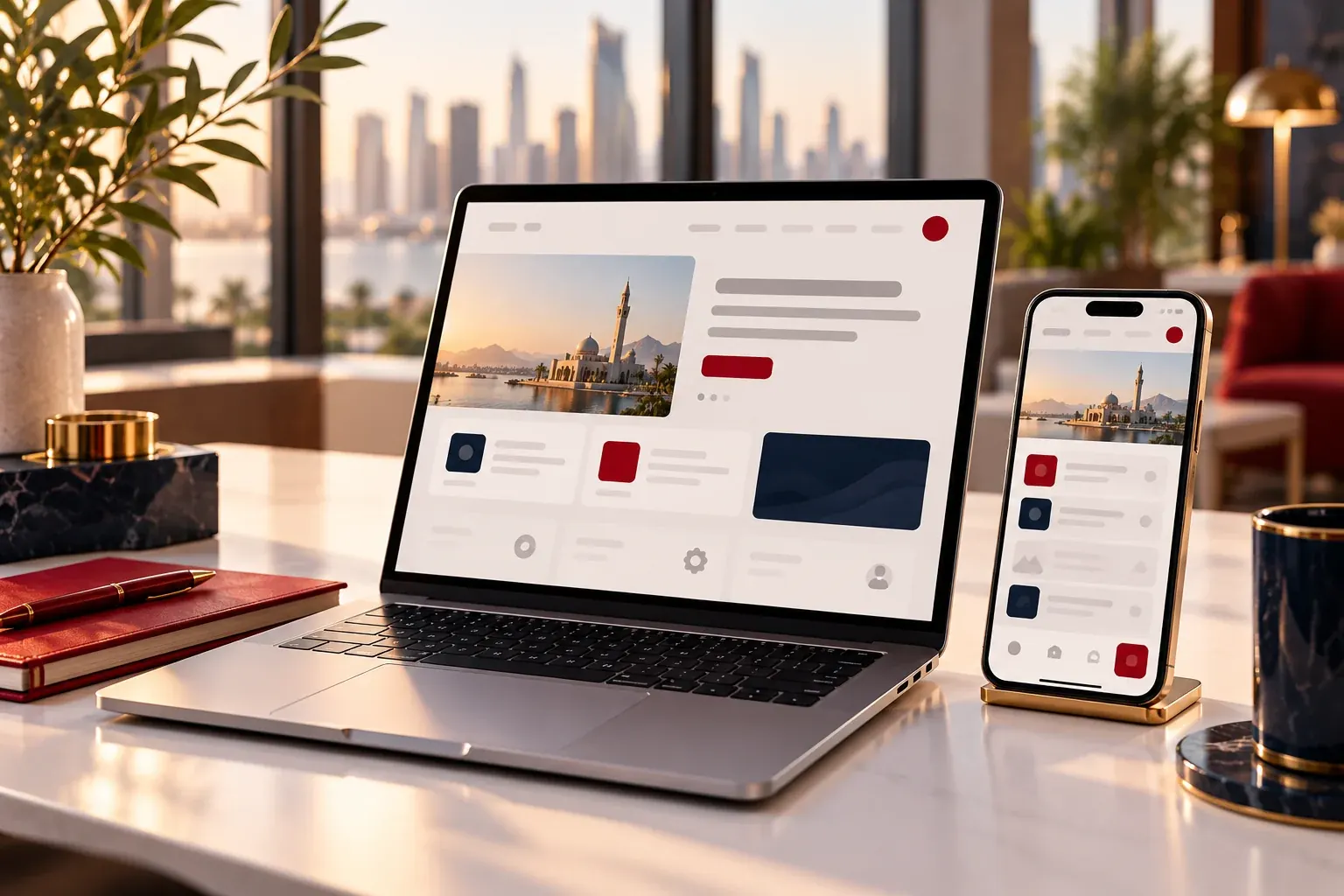 Website and mobile app localized for right-to-left Arabic