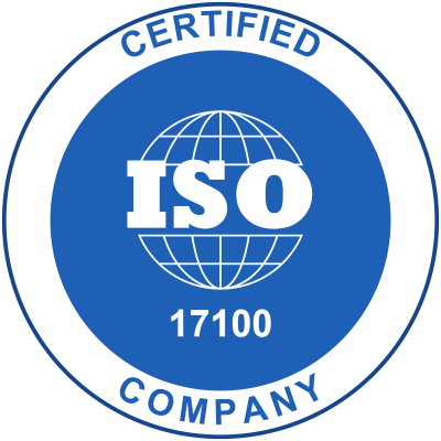 Home 26 iso 17100 certified badge